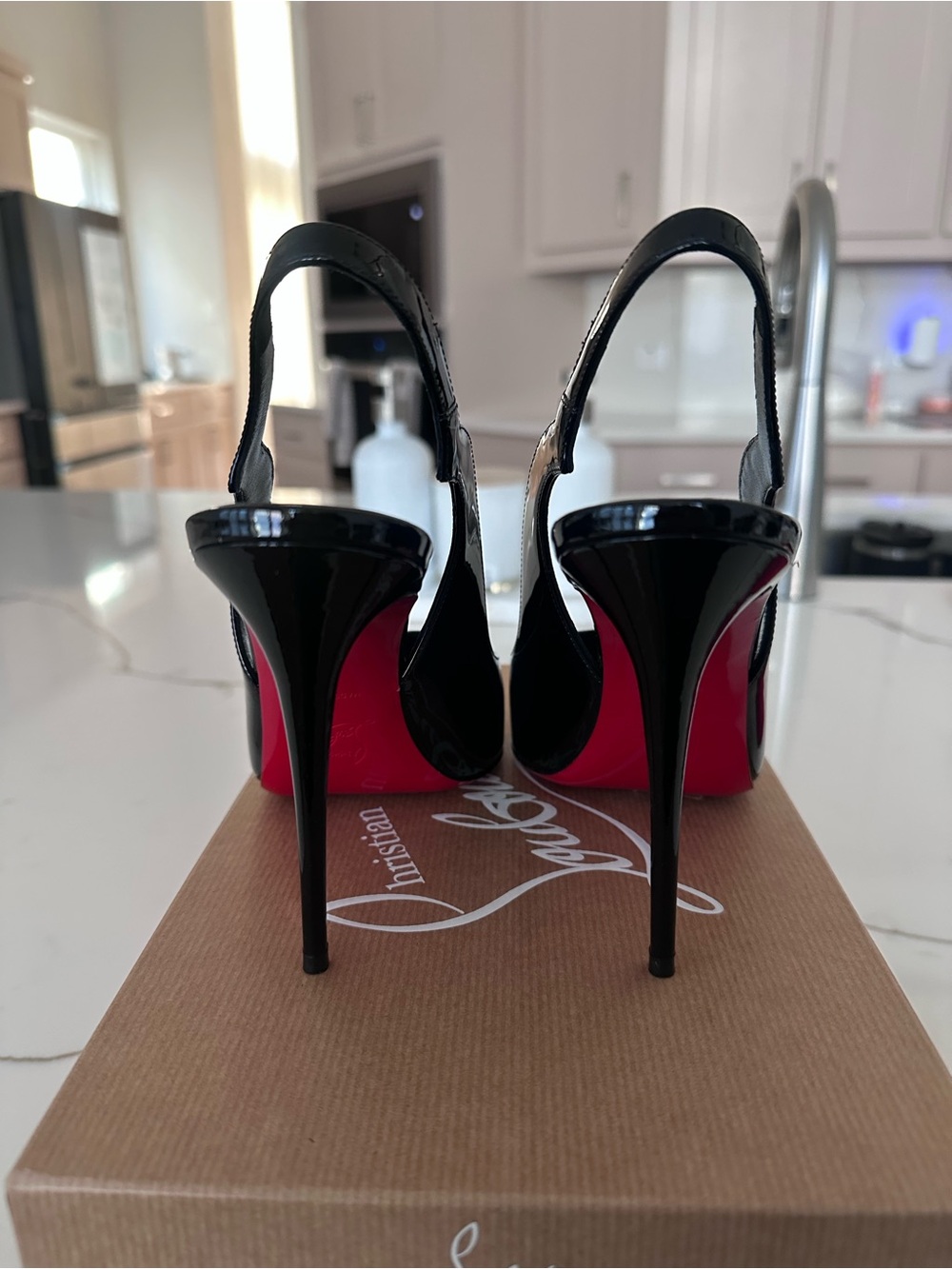 Christian Louboutin Hot Chick Sling 100 - Size 39(Black) - Picture 5 of 9